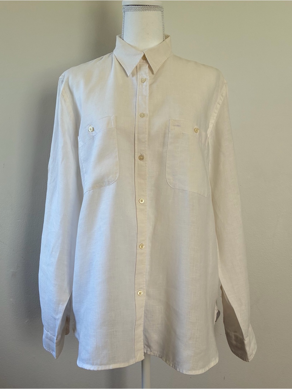 Ralph Lauren White Button-Down Linen Shirt